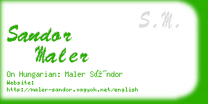 sandor maler business card